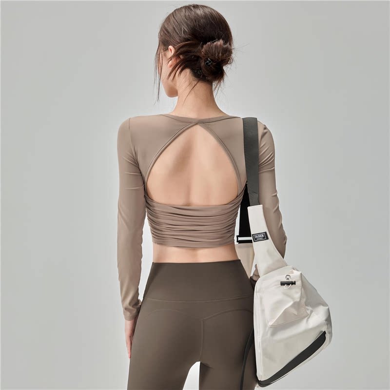 Pilates Yoga One - Women's Back-Beautiful Long-Sleeved Yoga Top with