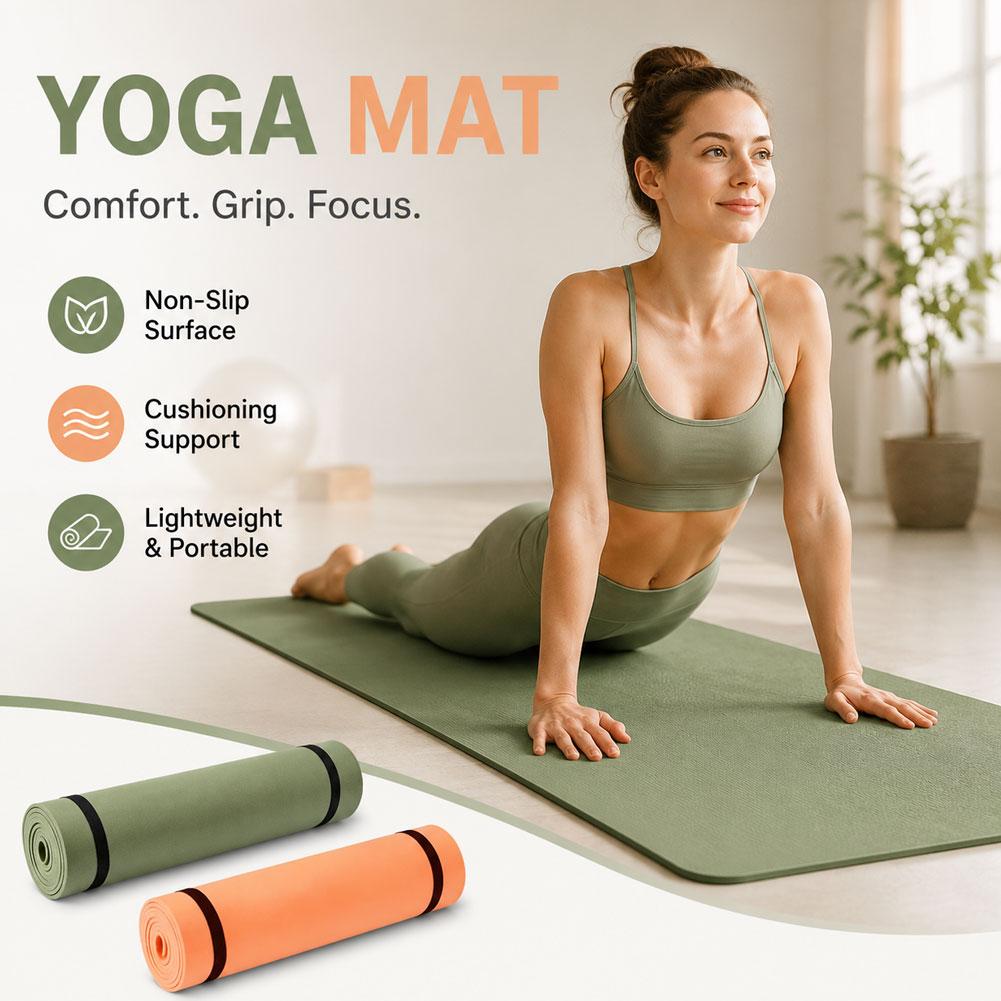 Pilates Yoga Mat Thickness - 180x50cm Non-slip Pilates Yoga Mat Thick